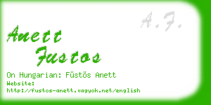 anett fustos business card